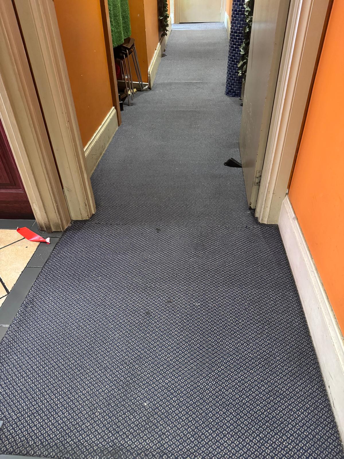 Clean hallway carpet from a real PCC job