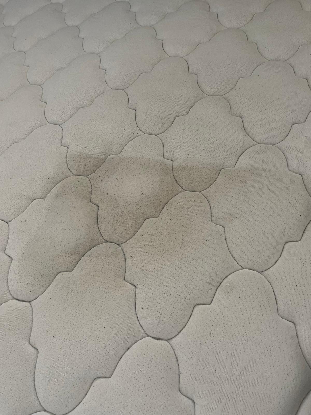 Mattress being professionally steam cleaned