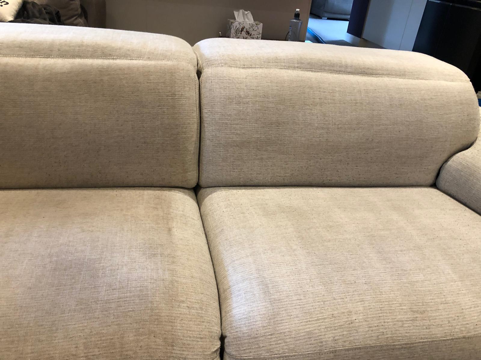 Upholstery cleaning result from a PCC job