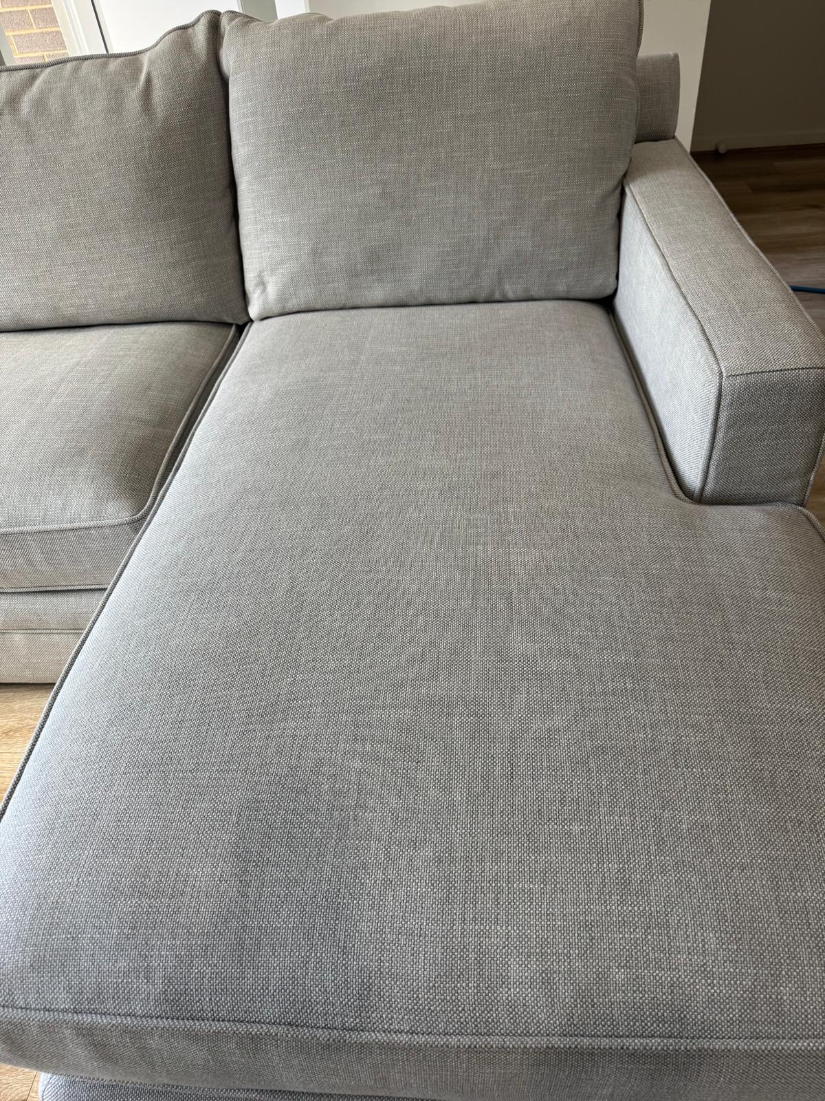 Real couch upholstery after professional cleaning